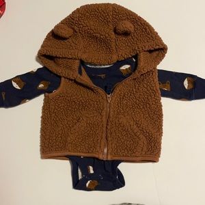 Carter’s bear shirt and vest